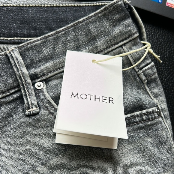 Mother Insider Crop Jean Step Fray Jean Huntress Grey Sz 28 NEW - Picture 10 of 14